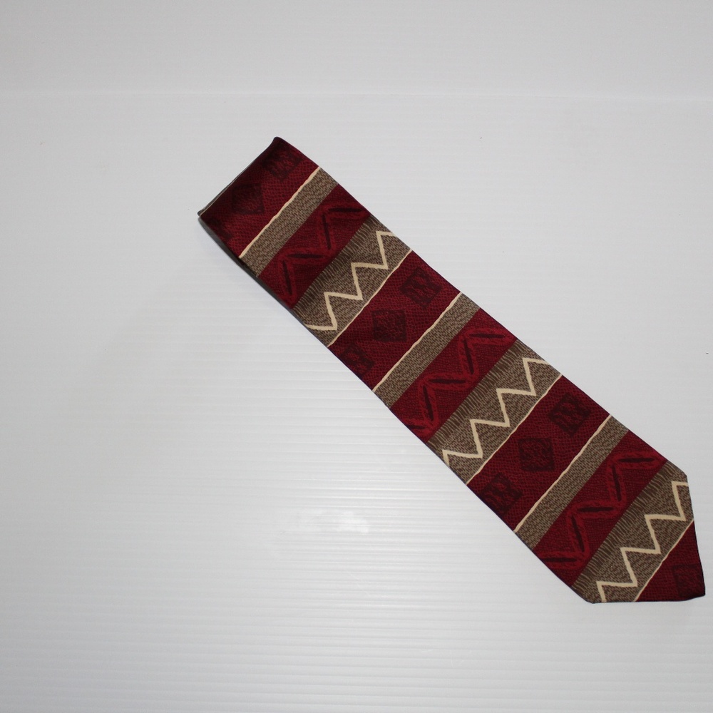 Mens Tie, Hunt Club,Red/Gold Italian Silk